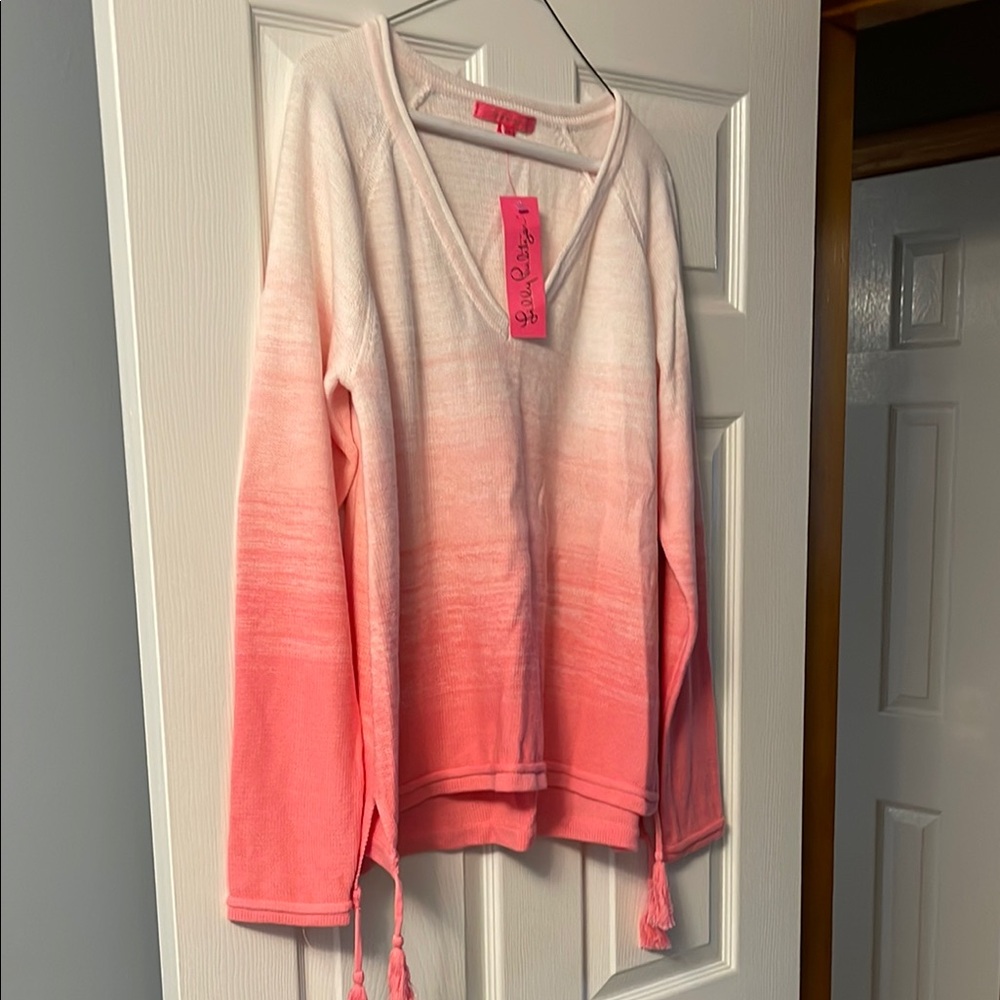 Pink Ombre V-Neck Women's Top